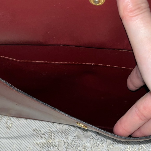 Vintage Cartier Leather Bordeaux Burgundy Clutch Wristlet - Picture 13 of 14